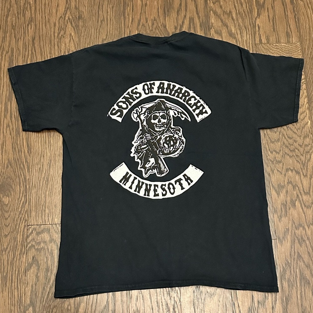 Rare Sons Of Anarchy Minnesota Vintage Mens T-Shirt Black L Motorcycle Biker Tee